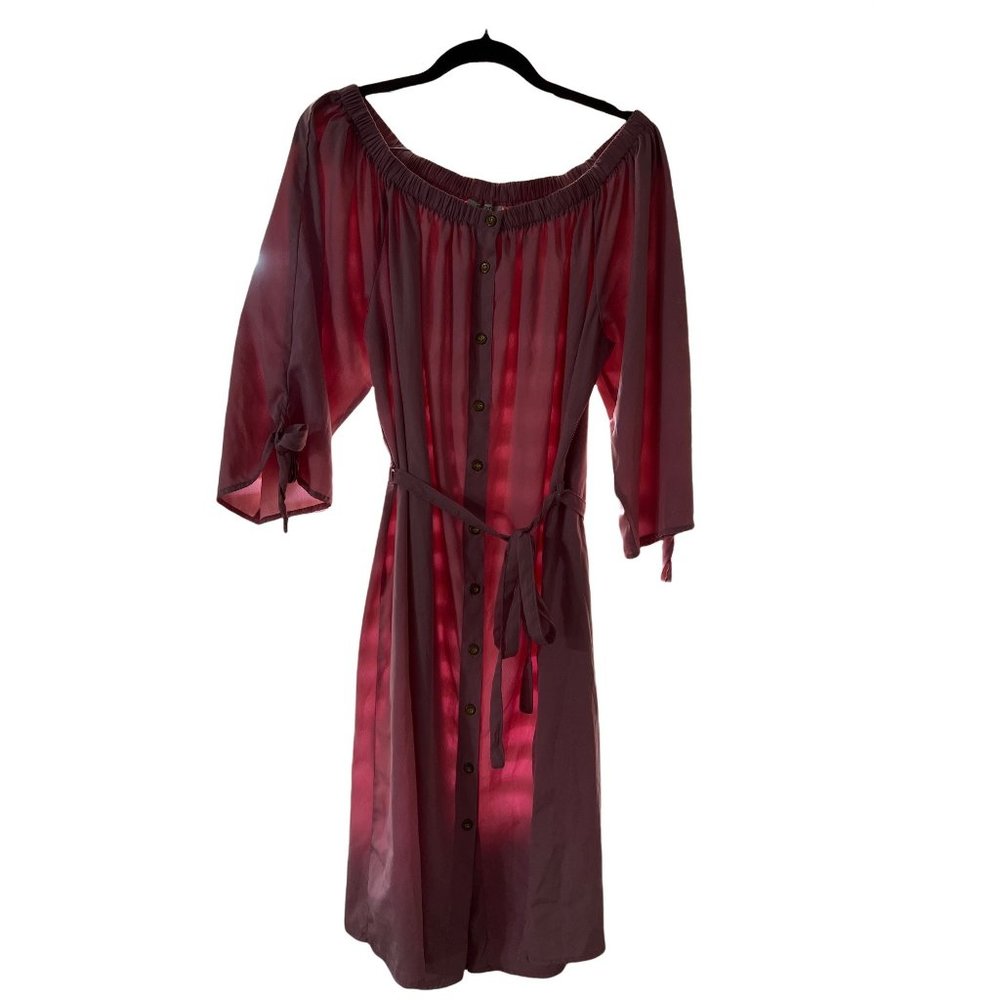 Speed Control New York  3X Blush Off Shoulder Tie Waist Dress